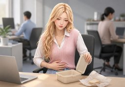 배고프다のイラスト