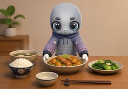 上桌のイラスト