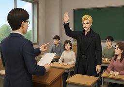 출석하다のイラスト
