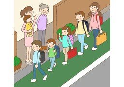 上学のイラスト