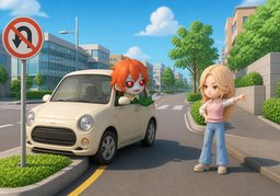 유턴のイラスト